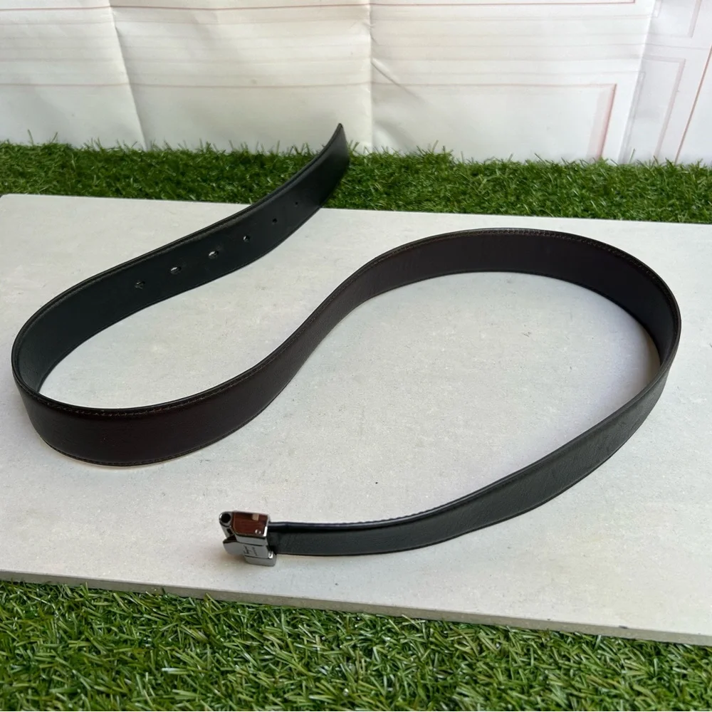 Ferragamo black /Brown Leather Men's Belt 40” (only the belt) no buckle